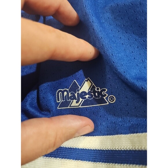 VTG 90s Majestic LA Dodgers Men’s 2XL Button Down Blue Jersey Gary Sheffield #10 - Picture 11 of 11